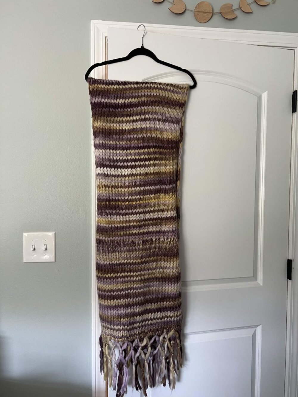 NWOT Free People Purple and Yellow Knitted Scarf